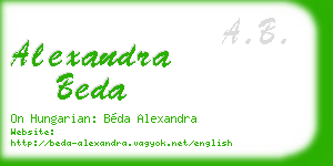 alexandra beda business card