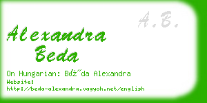 alexandra beda business card